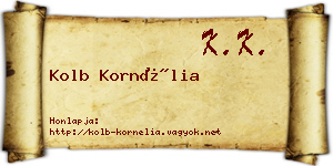 Kolb Kornélia névjegykártya
